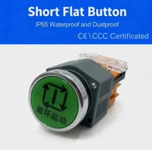 22mm IP65 220V 10A Short Type Push Button Switch 1NO 1NC Combination 3000000 Times