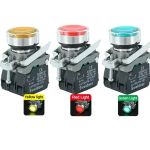 22mm LED Illuminate High Round Head Momentary Self reset Push Button Panel Switch Flat Head With Arrow Symbol Switches Latching