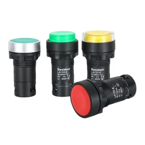 22mm LED Push Button Switch Momentary Reset Self Locking Power Switch Flat High Head on Light 24V 220V 1NO 1NC 2NO Red