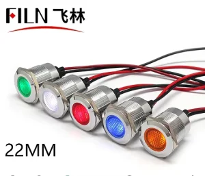 22mm LED Status Cycle Indicator Light 3V 6V Red Blue Green White Yellow IP67 Metal Industry Use