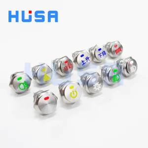 22mm Metal High Head Pin Terminal Push Button Rocker Switch 10A 220V IP65 IP67 Waterproof 2NO 2 Position LED Illuminated