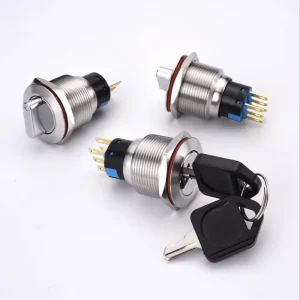 22mm Metal Rotary Selector Switch 2 3 Position On Off LED Stainless Steel Push Button Switch 1NO1NC with Accessories