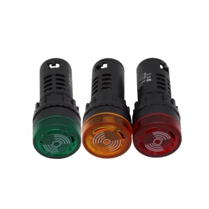 22mm Mounting Size Electrical LED Buzzer 12V 220V Alarm AD16 22SM Flash Plastic Indicator Light IP55