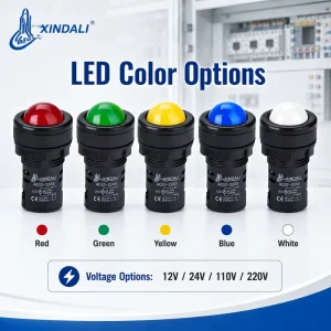 22mm Panel Mount LED Indicator Light IP65 Waterproof AC/DC 12V 24V 110V 220V Industrial Status Light