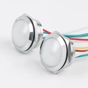 22mm Spherical Metal 24V LED Signal Light 15cm Wire Red Green Two Three Color Indicator Lamp