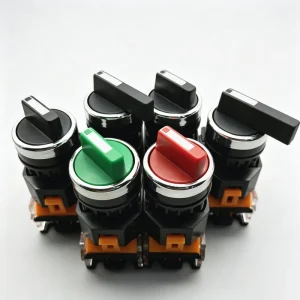22mm Two-Position Three-Position Rotary Selector Switch with Self-Locking Self-Resetting Metal Knob