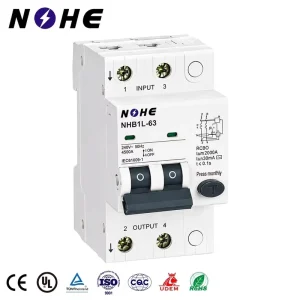 230V 2P RCBO MCB Residual Current Circuit Breaker with Over and Short Current Leakage Protection