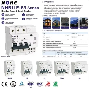 230V RCCB RCBO Mini Circuit Breaker 1P+N 2P 3P 3P+N 4P 4.5kA Residual Current Circuit Breaker