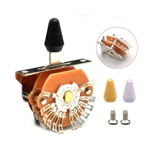 24 Pin Five Way Guitar Selector Switch Lever for Electric Instrument Bass Pickup Wiring with Three Color Knobs Option