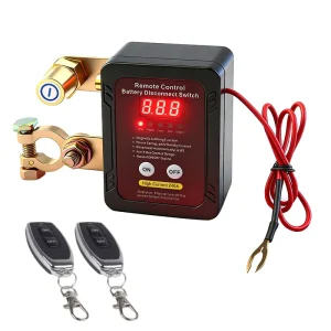 240A 2-Pole Copper Remote Control Switch Smart Home System 12V Battery Disconnect LED Voltage Display