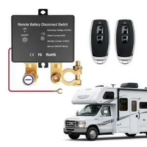 240A Anti Theft Battery Disconnect Switch 12V 24V Wireless Remote Power Switch for Cars RVs and Trucks CE FCC Certified