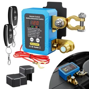 240A Remote Battery Disconnect Switch 12V with LED Voltage Display Auto Power Shut Off Anti Theft for Car Truck Boat