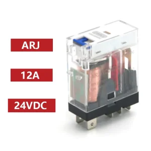 24V DC Power 12A Automation Controls Durable Miniature Relay with Base