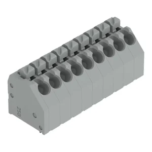 250-209 PCB Terminal Block 3.5mm Pitch 9 Pole Push Button 1.5mm2 Push-in Gray Terminal Block