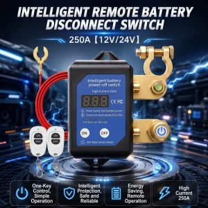 250A 12V/24V Intelligent Remote Battery Disconnect Switch Car Anti Theft Cut Off Switch