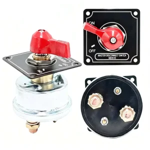 250A Black Mounting Panel ON OFF Rotary Switch Aluminum Battery Disconnect Master Switch