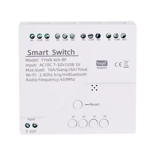 250V 16A Remote Control Switch USB 5V 12V 24V AC220V Tuya WiFi 4Ch Module Controller 433MHZ APP Voice Control WiFi Relay Switch