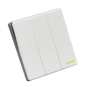 250V 16A white panel push button three gang one way wall switch