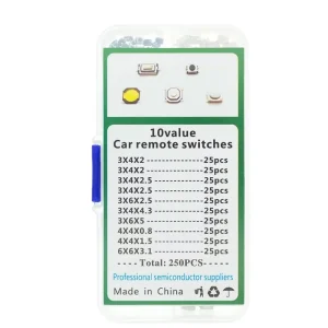 250pcs 10 Type Tactile Push Button Touch Switch Remote Keys Microswitch Kit Electronic Modules and Kits