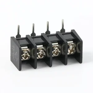 25R 7.62mm Black Industrial Terminal Block with 2P 3P 4P Capacity 10A Grid Type for Various Applications
