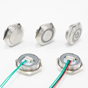 25mm 24V IP65 Waterproof LED Power Metal Push Switch Momentary Push Button Switch Control Max 220V