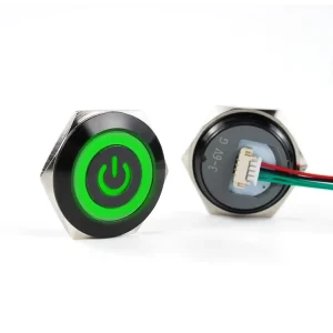 25mm IP65 Waterproof Momentary Metal Push Button Switch with Short Body LED Ring Indicator for Power Control Panels
