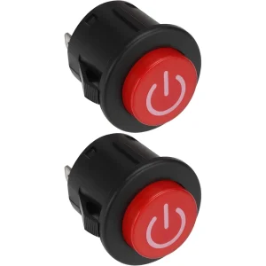 26mm 3 Pin 12V One Touch Power Start Push Button Switch for Kids Electric Car and RC Remote Control Vehicle