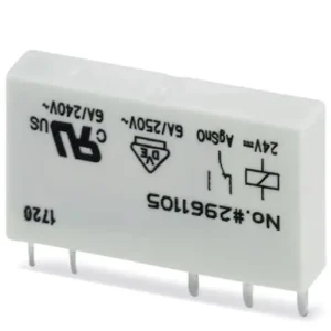 2961105 Slim Miniature Power Relay 24V DC Coil 6A SPDT Changeover Contact PCB Mount for Industrial Automation Control