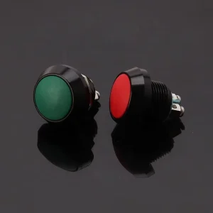 2A Small Push Button Metal Black Momentary Push Button Switch