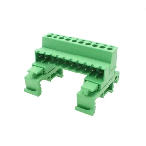 2EDG-UKR-5.08 Track Mounted DIN Rail Plug-in PCB Terminal Connector PA66 UL94V-0 Brass 15A 300V -30C to +105C