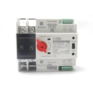 2P 220V 63A Single Phase 10kA FLQ1-63 ATS Dual Power Din Rail Automatic Transfer Switch Control Board Universal Diesel