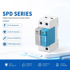2P 275V AC SPD 40kA T2 Surge Protective Device Copper DIN Rail for Single Phase Lightning Protection YSP NPE