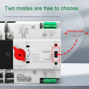 2P 3P 4P ATS Uninterrupted Power Generator Din Rail Dual Power Automatic Transfer Switch Selector Switches 63A 100A 125A PC Type