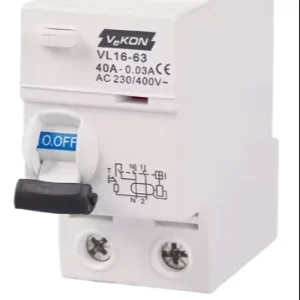 2P 40A VL16 63 Plastic 6kA RCCB 30mA 230/400V CE 50Hz Curve C Residual Current Circuit Breaker