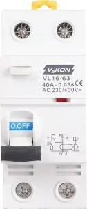 2P 40A VL16 63 RCCB 30mA 230/400V CE for Plastic 6kA Residual Current Circuit Breaker BCD Curve C 50Hz