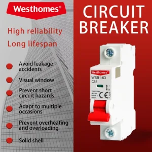 2P AC Miniature Circuit Breaker Single Pole Disjoncteur DIN Rail Type CB MCB with 10A 25A 40A 50A 63A Rated Current
