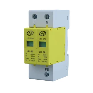 2P AC SPD 2400V Yellow 440V Solar System Surge Protector 30KA 60KA Lightning Protection Type T2 for Surge Protection Devices