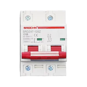 2P DC 500V 125A Photovoltaic Miniature Circuit Breaker 10kA Breaking Capacity Copper Material Rail Mounting 50/60Hz NC DC