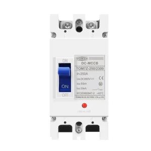 2P DC 600V Solar Molded Case Circuit Breaker MCCB 50kA Breaking Capacity 100A Rated Current Overload Protection