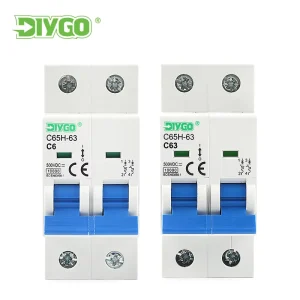 2P DC MCB 6KA 500V Solar Mini Circuit Breaker 6A 10A 16A 20A 25A 32A 40A 50A 63A for PV System