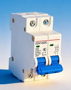 2P DC1000V Solar DC MCB Miniature Circuit Breaker for PV Systems Copper & PA66 Material 6A-63A 4.5kA Breaking Capacity