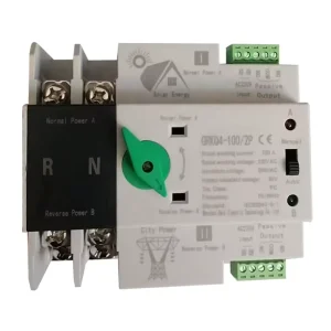 2P Din Rail Single Phase 6kA Breaking Capacity CE Certified PV Inverter Dual Power Automatic Transfer Selector Switches Transfer