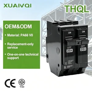 2P General Electric Small Air MCB Short Circuit Protection Plug in Home Miniature Circuit Breakers 20A