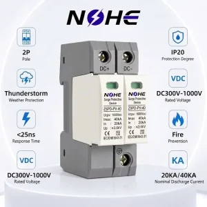 2P Surge Protective Device DC Photovoltaic Lightning Protector Low Arrester 1000V SPD Voltage Surge Arrester Device for Solar