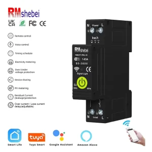 2p63a230v Tuya Wifi Smart Energy Power kwh Meter Earth Leakage Over Under Voltage Protector Relay Device Switch Breaker
