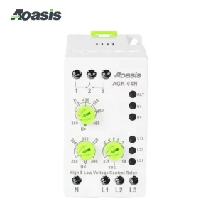 3*380VAC 50 60HZ Voltage Control Relay AGK 04N Mini Relay Sealed Voltage Protection Relay for Building Security (Whit Neutral)