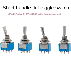 3/6 Pin Mini Toggle Switch 3 Position 2 Position ON OFF ON ON ON 6A 125VAC 3A 250VAC Latching Flat Handle for Car Truck