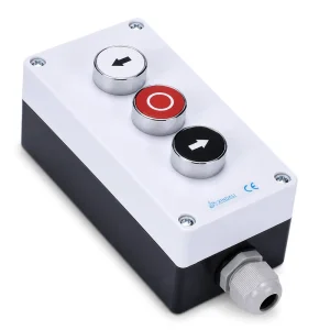 3 Button Push Button Control Station Left Stop Right Momentary Metal Switch Box IP65 for Motor Door Conveyor XDL55-BB324P