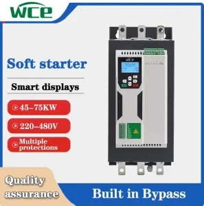 3 Phase 380V SKR1 360 Soft Starter 45 75KW Built in Bypass LCD Display Motor Protection for Heavy Duty Industrial Motors