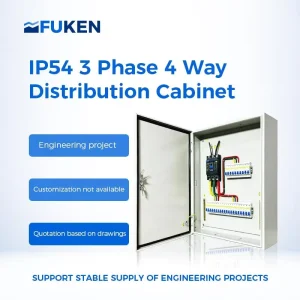 3 Phase 4 Way IP55 Distribution Cabinet Electrical Panel with Hidden Handle Lock